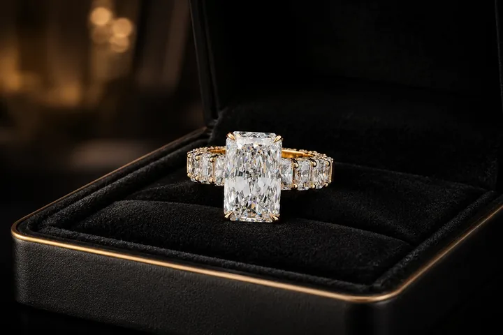 Black velvet box style for rings
